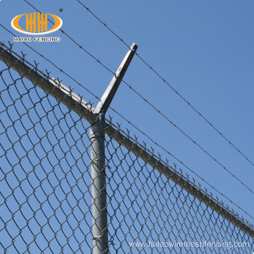 Hot dipped galvanized barbed wire chain link fence